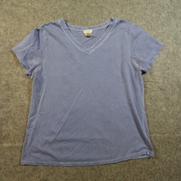 J. Jill Tops - J Jill Top Womens Medium Periwinkle Blue V Neck Short Sleeve Cotton T Shirt Top